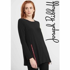 Joseph Ribkoff • Black Swing Tunic w/ Red Zipper Detail || US Size 6